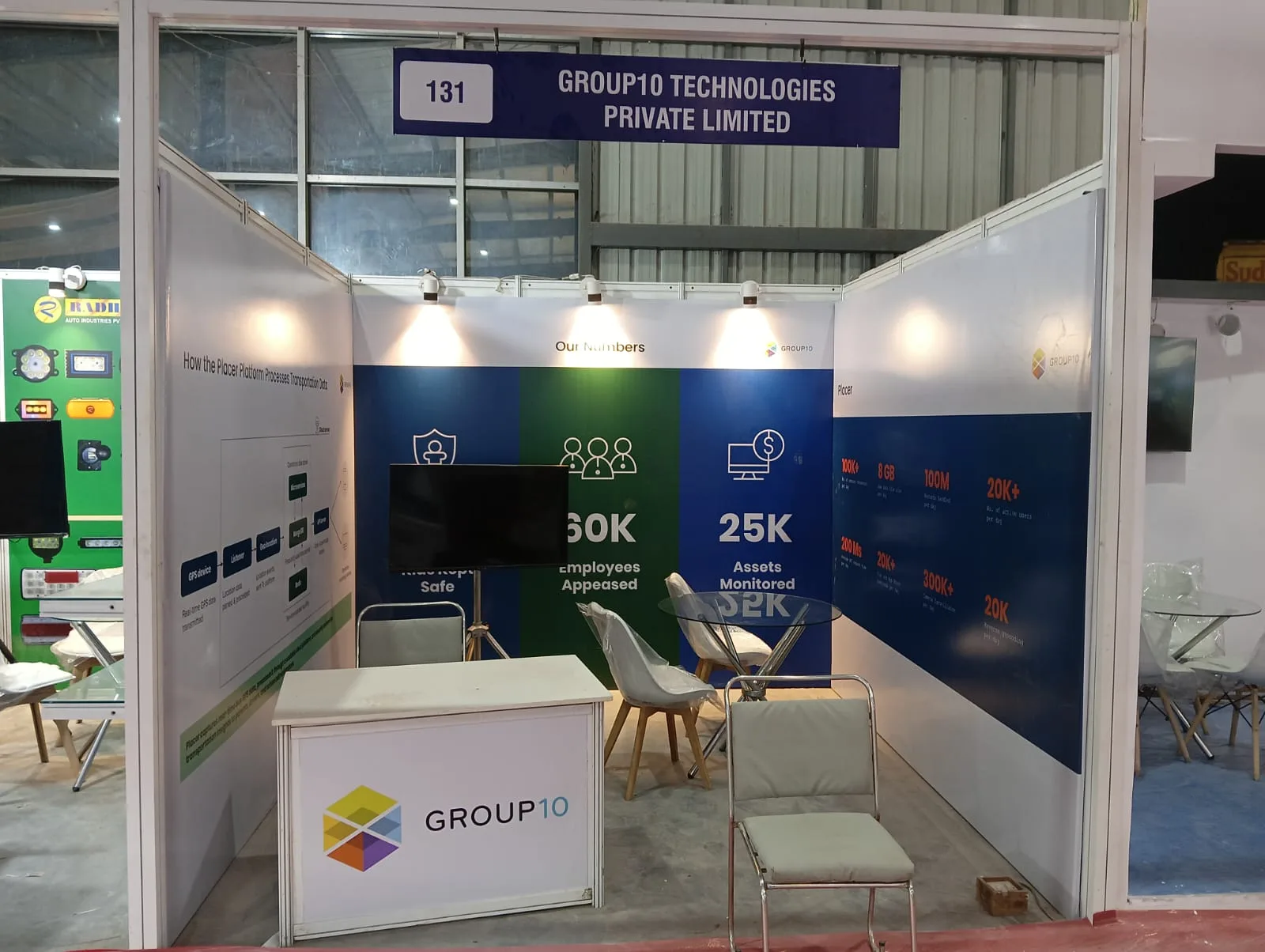 Fully furnished, branded and show-ready stands